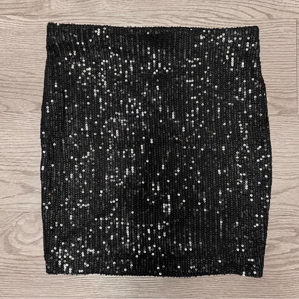 Sequin Black Mini Skirt